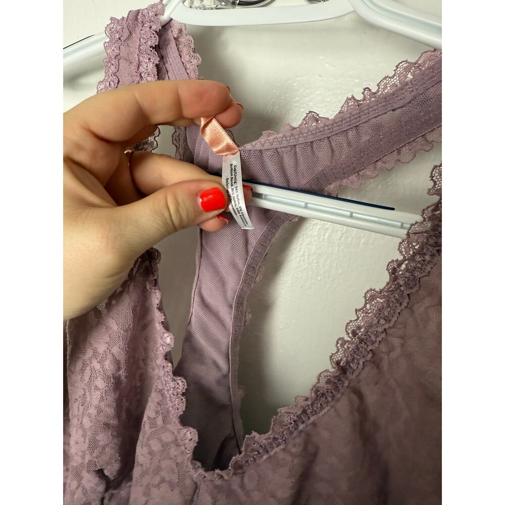 Thirdlove Bralette Women's Plus 3XL Purple Mauve Everyday Lace Racerback Girly - Picture 7 of 8